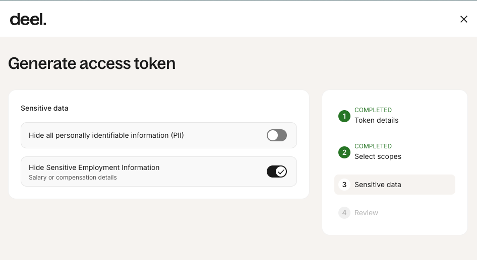 Configure sensitive data