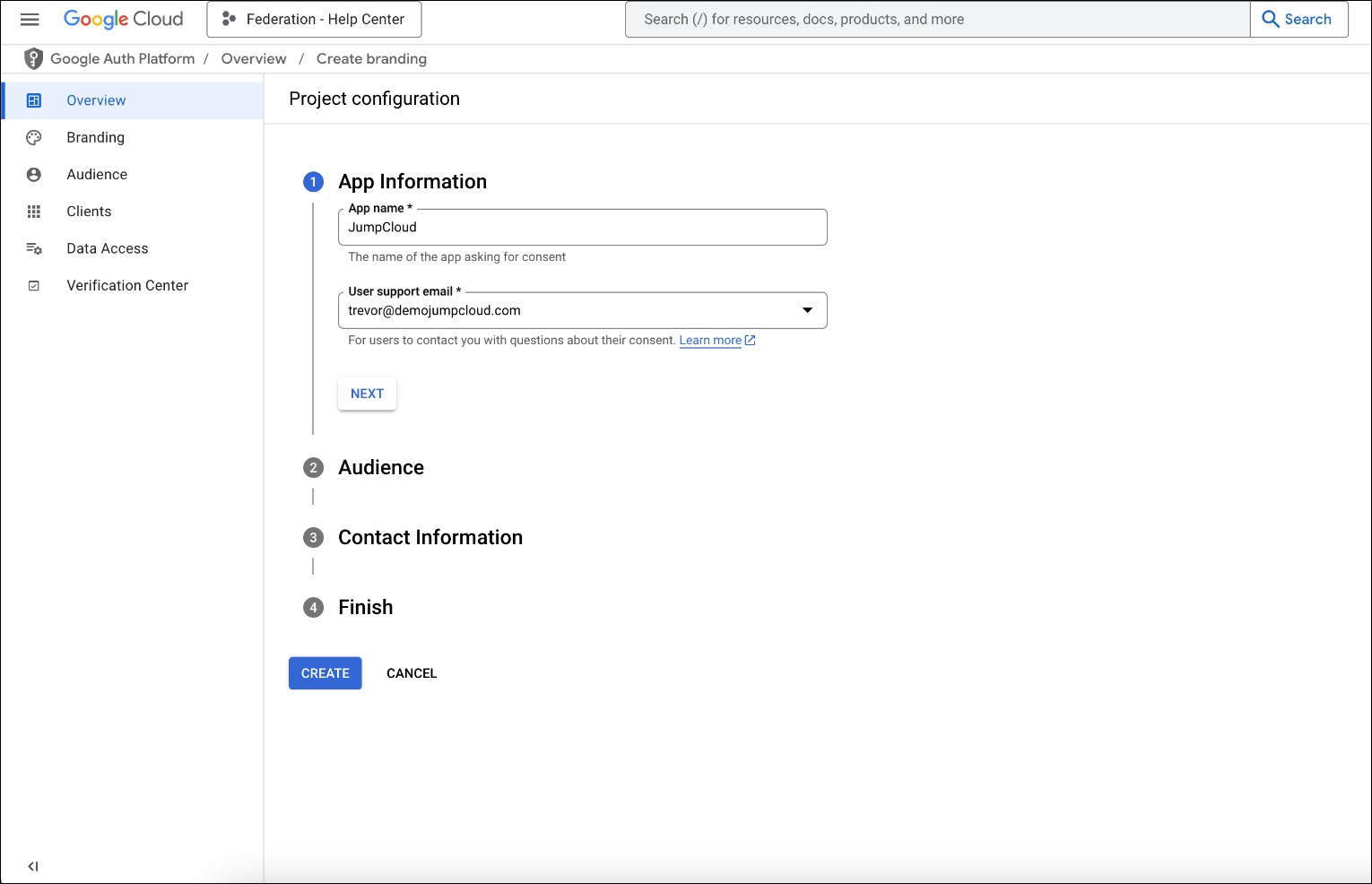 Configure Auth Platform App Info